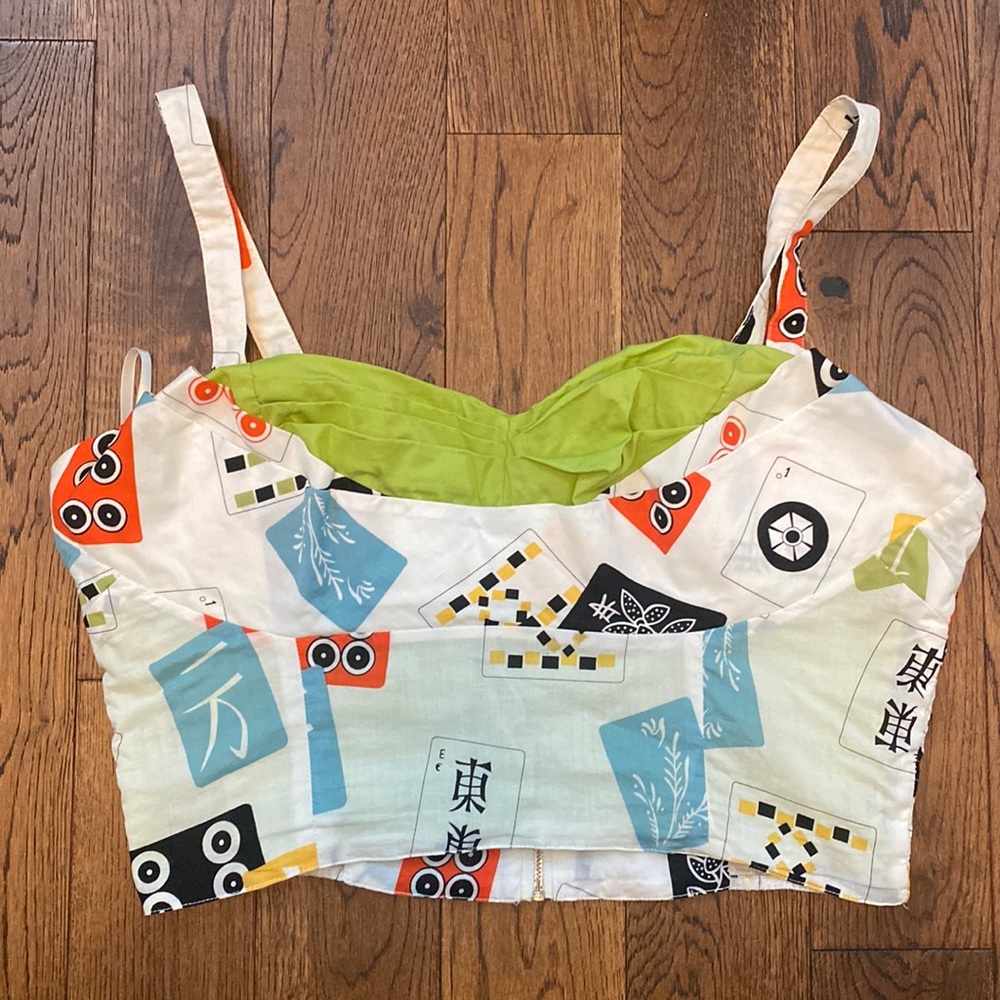 Trashy Diva Mahjong Lena Bustier Crop Top *FLAWED*